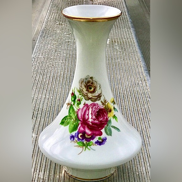 Vintage WALDERSHOF BAVARIA GERMANY Handarbeit 22 Karat Gold Porcelain Vase - Picture 7 of 10